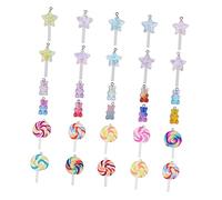 LOLIPPYY 30pcs Resin Candy and Bear Shape Pendants for Jewelry Making Kit DIY Charms for Bracelets Necklaces Earrings Mixed Style Cute Decorations