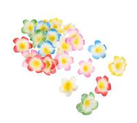 LOLIPPYY 30pcs Simulated Plumeria Hair Clips 7cm EVA Tropical Flower Barrettes Set with Clips, White Pink Yellow Blue Green Red, Hawaiian Hair Accessories for Women Wedding and Beach