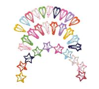 LOLIPPYY 30pcs Star Snap Hair Clips for Lightweight Hollow Five-pointed Heart Design Barrettes Comfortable Strong Grip Hair Accessories for School Playtime