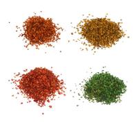 LOLIPPYY 33ml Miniature Simulation Leaves Set for DIY Fairy Garden and Model Railway, 4pcs Fall Colors Including Spring Green, Orange Red, Autumn Yellow, and Brown, Realistic Tiny Craft