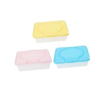 LOLIPPYY 3pcs Baby Wipes Dispenser Container with Simple Design Lightweight Plastic Wipe Holder Convenient for Storage for Desktop and Drawers Random Color