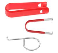 LOLIPPYY 3pcs Car Lug Nut Remover Set with Metal Hook and Red Nylon Clip, Wheel Nut Removal Tool for Hubcap and Lug Bolt Cover Removal, Automotive Tire Cap Puller for Garage and Workshop