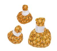 LOLIPPYY 3pcs Chinese Herbal Massage Balls Set Wormwood Natural Warming Health Pouches for Acupoint Therapy and Pain Relief, Traditional Thai Medicinal Compress Bags for Relaxation and Wellness