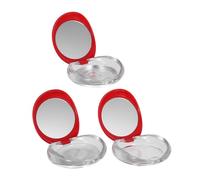 LOLIPPYY 3pcs Compact Eyelash Holder Case with Mirror Refillable Makeup Storage Organizer Travel Powder Puff Container Lightweight Portable for Women