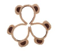 LOLIPPYY 3Pcs Cute Plush Bear Ears Headband for Women and Girls Fluffy Animal Horns Hairband for Parties Cosplay and Christmas Decor
