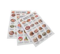 LOLIPPYY 3pcs Diabetes Meal Recipes Food Poster Grocery List for Diabetes Pre-diabetes Diet Chart Low Diet Print Meal Chart Daily Planner Diabetic