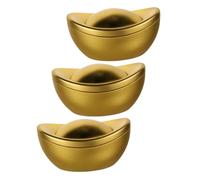 LOLIPPYY 3pcs Golden Ingot Shaped Tinplate Candy Boxes Small Wedding Treat Storage Containers for Tea Leaves Chocolate Party Favors Decorative Metal Keepsake Holders