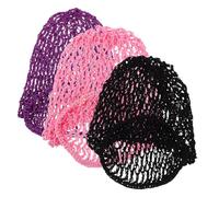 LOLIPPYY 3pcs Hand Crocheted Hair Bun Covers Stretchy Mesh Nets for Women Lightweight Comfortable Hair Wraps for Sleeping Dancing and Daily Styling Accessories