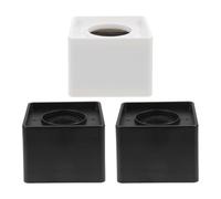LOLIPPYY 3pcs Microphone Logo Sleeve for Interview Square Cube Shaped Microphone Flag Station Black White Useful Mic Logo Flag for Studio Equipment Supplies