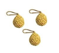 LOLIPPYY 3Pcs Natural Honeycomb Bath Sponge for Adults and Gentle Exfoliating Shower Brush with Hydrophilic Material Durable and Chemical Bathing Accessory Ginger Yellow