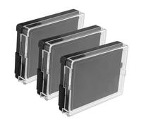 LOLIPPYY 3pcs Pin Display Case with Lid and Black Base Vertical Opening Badge Organizer for Medal and Brooch Collection Portable Compact Showcase Box for Desktop and Travel