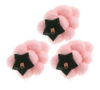 LOLIPPYY 3Pcs Pink Felt Grape Hairpin Set for Cartoon Wool Felt Craft Hair Clips Adorable Plush Hair Ornament Accessories for DIY Needle Felting