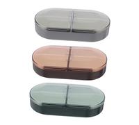 LOLIPPYY 3pcs Portable Pill Organizers for Travel Airtight Medicine Case Lightweight Reusable Pocket Pill Holder for Weekly Tablet Storage