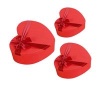 LOLIPPYY 3Pcs Red Heart Shape Boxes Set with Lid, Decorative Valentine’S Day Jewelry, Wedding Candy and Birthday Present Storage Cases