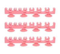 LOLIPPYY 3Pcs Silicone Makeup Brush Organizer Stand with Suction Cups for Drying and Storage Cosmetic Brush Holder Rack for Lip Gloss Eyebrow Pencil and Beauty Tools Wall and Tabletop Use