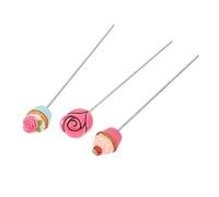 LOLIPPYY 3Pcs Stainless Steel Cake Testing Needles with Rose Head Design Easy to Clean Bread and Cake Probes for Accurate Baking Kitchen Tool