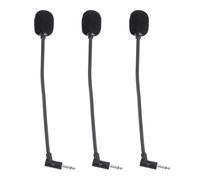 LOLIPPYY 3pcs Straight Plug Microphone Set for Phones and Computers, Small Portable Condenser Microphones with 2 Mono, 3-pole Stereo, and 4-pole Pin, Suitable for Home Office and Gaming Use