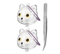 LOLIPPYY 3pcs Transparent Pet Hair Storage Box Capsule Keychain with Tweezers Portable Dog Hair Collector Memorial Keepsake Organizer for Souvenir and Pet Memory Preservation