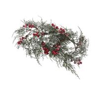 LOLIPPYY 4 Pcs Christmas Candle Rings for Pillars Artificial Berries Snowy Pine Garland Holiday Table Centerpiece Versatile Candle Holder for Advent Wedding Festive Decor