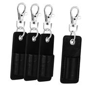 LOLIPPYY 4 Pcs PU Leather Pen Holders for Lanyard Portable Pocket Organizer Multi Purpose Pen Pouch for Office Teachers Nurses with Keychain Attachment