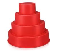LOLIPPYY 4 Pcs Round Silicone Cake Baking Pans Non-Stick Mold for Layer Cakes Chocolates Yogurt Cookies Heat-Resistant and Easy Release for Versatile Dessert Baking