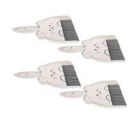 LOLIPPYY 4 Sets Minature Broom Mini Hand Broom Miniature Hand Plastic Desktop with Pan Small and Dust Pan Table Dustpan and Brush Mini Dustpan Brush Tiny White