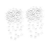 LOLIPPYY 400pcs Mirror Mosaic Craft Tiles Home Decor Square Mosaic Decoration Tiles Craft Adhesive Mirror Glass for Glass Silver