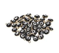 LOLIPPYY 40Pcs Black 7x9mm Evil Eye Charms Alloy Pendants DIY Jewelry Making Accessories for Bracelets Necklaces Earrings Craft Supplies