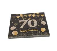 LOLIPPYY 40pcs Cheers to 70 Cocktail Napkins Paper Birthday Napkins Dessert Cake Happy Birthday Paper Decorative 70th Party Black