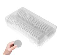 LOLIPPYY 40pcs Clear Round Plastic Coin Capsules with Gasket and Storage Box Transparent Coin Holder Containers for Collectors Secure Design for Long-Term Protection and Organization