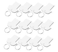 LOLIPPYY 40pcs Sublimation Blanks Fiberboard Keychain Blanks for DIY Handicraft Decorative Heat Transfer Keyrings for Custom Photo Printing and Gifts