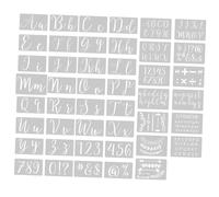 LOLIPPYY 45Pcs Plastic Alphabet Stencils Painting Templates for DIY Wall Art and Craft Projects Reusable Portable Drawing Stencils with Chic Patterns for Furniture Decoration
