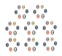 LOLIPPYY 48Pcs Mixed Color Resin Cameos Flatback Beauty Head DIY Jewelry Making Supplies Lightweight Decorative Embellishments for Earrings Necklaces Bracelets Craft Projects