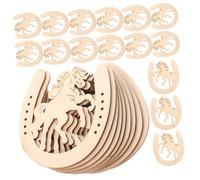 LOLIPPYY 48pcs Wooden Horseshoe Cutouts Smooth Unfinished Wood Slices DIY Hand Painted Craft for Home Decor Party Decorations