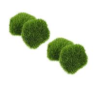 LOLIPPYY 4pcs Artificial Moss Stones Decorative Faux Moss Covered Lightweight Imitated Rock Ornaments for Micro Landscape Plant Walls Bonsai Accessories