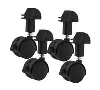 LOLIPPYY 4pcs Baby Stroller Casters Replacement Wheels, Black Iron Plastic Material, Lockable, Tool-Free Installation, Smooth and Quiet Rolling for Outdoor Walks