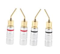 LOLIPPYY 4pcs Banana Plug Speaker Wire Connectors Screw-type Audio Terminals with Color-coded Polarity for Secure Setup Compatible with Standard Speaker Systems