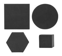 LOLIPPYY 4Pcs Black Geometric Cube Photo Props Set for Product Photography Foam Cubes in Multiple Shapes 5X5X5Cm 10X10X4Cm Rectangular 10X3Cm Cylinder 9X2Cm Hexagon for Jewelry and