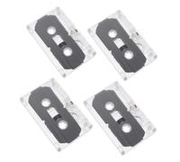 LOLIPPYY 4pcs Blank Cassette Tapes with Transparent Cases Recordable Audio Tapes for DIY Retro Parties Voice Blessings Music Teaching Materials Storage