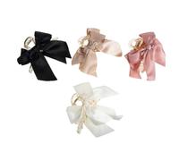 LOLIPPYY 4Pcs Bowknot Hair Clips Non-slip Headdress Barrettes for Women and Hair Claw Accessories in White Black Khaki for Bath Makeup and Daily Use
