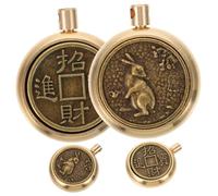 LOLIPPYY 4pcs Brass Zodiac Rabbit Charms Keychain Pendant Set for Jewelry Making and Crafting Tiny Antique Rabbit Charms for Bracelets and Necklaces for Zodiac Jewelry Lovers