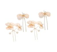 LOLIPPYY 4pcs Bridal Hair Flower Hairpiece and Earrings Elegant U-shape Hair Accessories for Brides Bridesmaids and Special Occasions Complete Wedding Styling