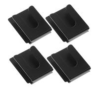 LOLIPPYY 4pcs Car Microphone Holder Black Metal Mic Clip with Back Support Stable Mount for Radio Microphone Hook Easy Access Secure Fit Suitable for Various Car Models