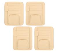 LOLIPPYY 4PCS Car Sun Visor Organizer Pouch Set Multi-Pocket Storage, Sunglasses Holder, Document and Card Clip, Beige Vehicle Interior Accessory for Auto and SUV