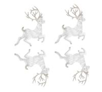 LOLIPPYY 4pcs Christmas Embroidered Deer Applique Patches Decorative Sew Stickers for Clothing Footwear Festive Holiday Repair and Decoration