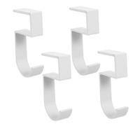 LOLIPPYY 4pcs Desk Mount Backpack Holder White Portable Under Desk Bag Hook for Table No Damage Installation Versatile Purse Hanger for School Library Lightweight Student Organizer