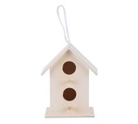 LOLIPPYY 4Pcs DIY Creative Wooden Bird Nest Set - Heart Shape, Double-Layer Two Holes, Single-Layer Lace Eave Birdhouses - Garden Ornament and Home Adornment for Outdoor Hanging Decoration