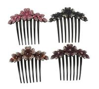 LOLIPPYY 4pcs Hair Comb Sparkly Glitter Decorative Hair Side Comb for Women Bridal Wedding