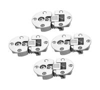 LOLIPPYY 4pcs Hidden Hinge Cabinet Door Concealed Hinge Cupboard Zinc Alloy Silver