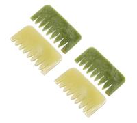 LOLIPPYY 4pcs Jade Massage Comb for Scalp and Hair Care Handheld Gua Sha Scraping Tool for Physical Therapy and Acupoint Treatment